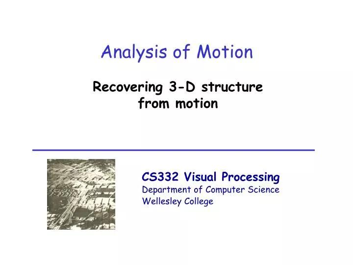 analysis of motion