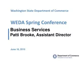 Washington State Department of Commerce WEDA Spring Conference