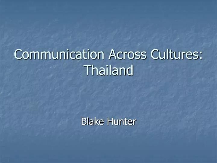 communication across cultures thailand