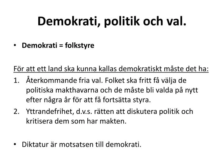 demokrati politik och val