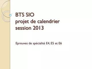 bts sio projet de calendrier session 2013
