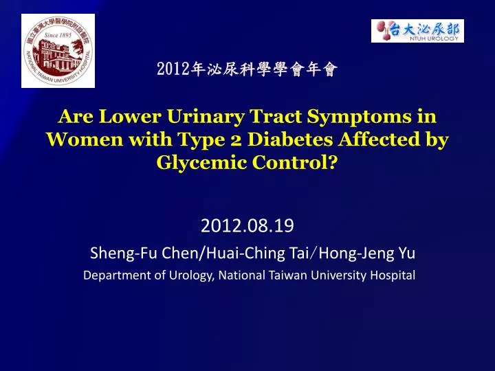 2012 are lower urinary tract symptoms in women with type 2 diabetes affected by glycemic control