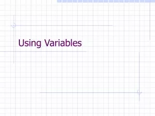 Using Variables