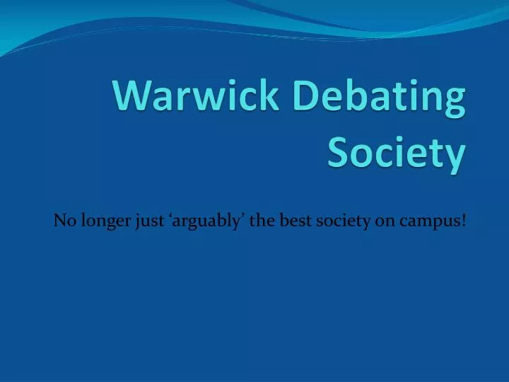 warwick debating society