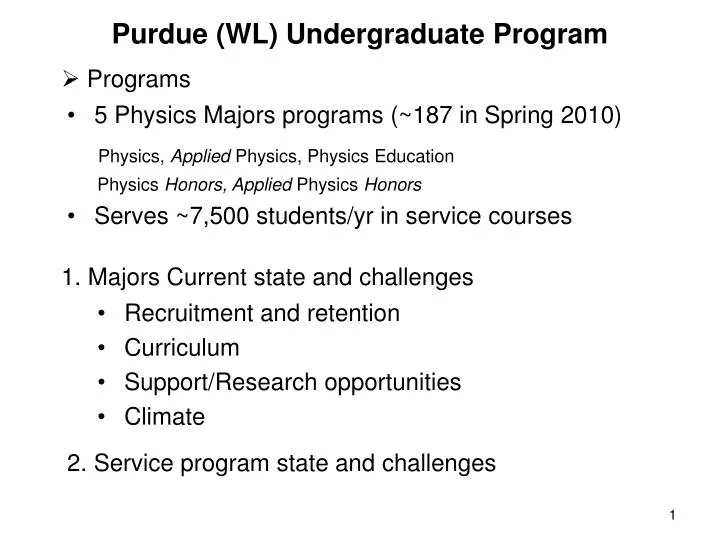 purdue wl undergraduate program