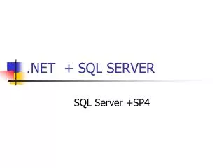 .NET + SQL SERVER