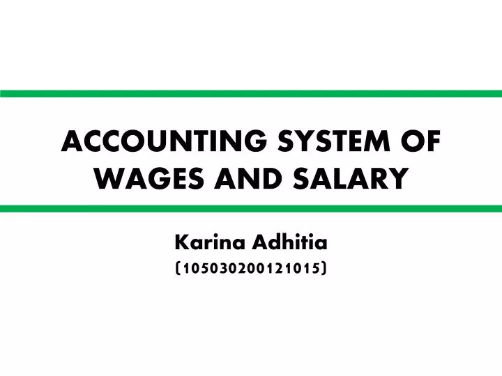 accounting system of wages and salary