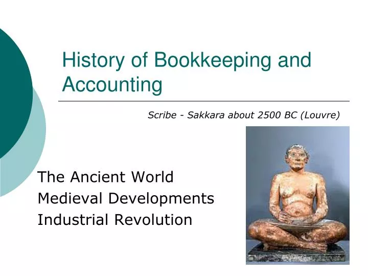 history of bookkeeping and accounting