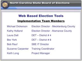 Web Based Election Tools