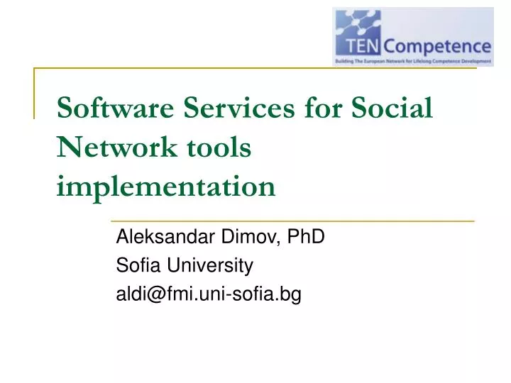 software services for social network tools implementation