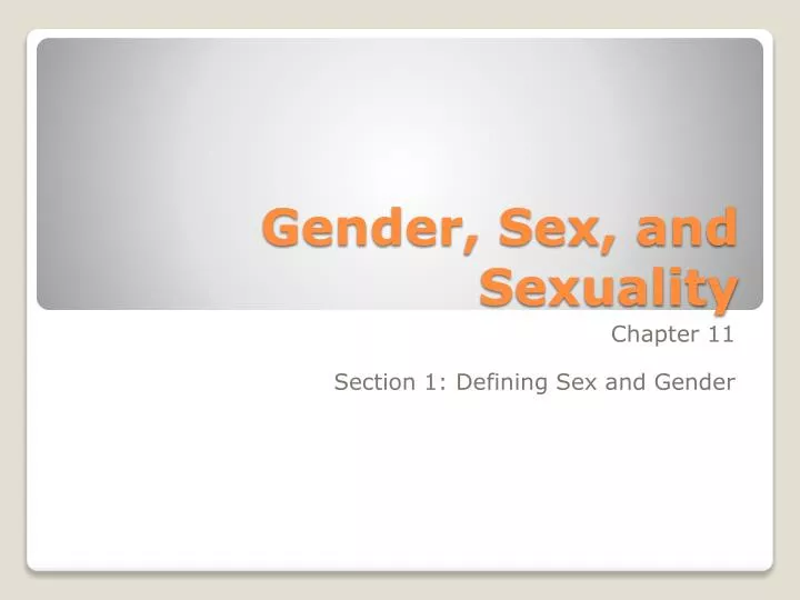 gender sex and sexuality