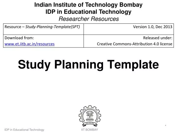 study planning template