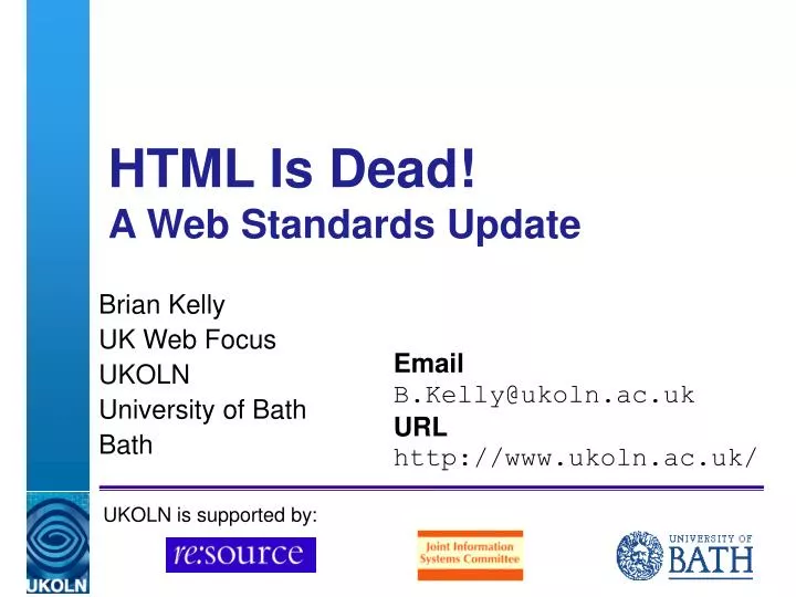 html is dead a web standards update