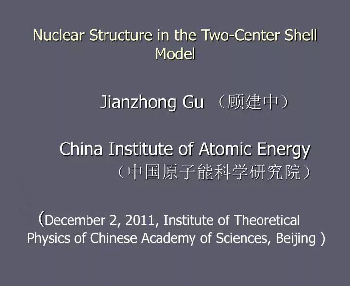 nuclear structure in the two center shell model