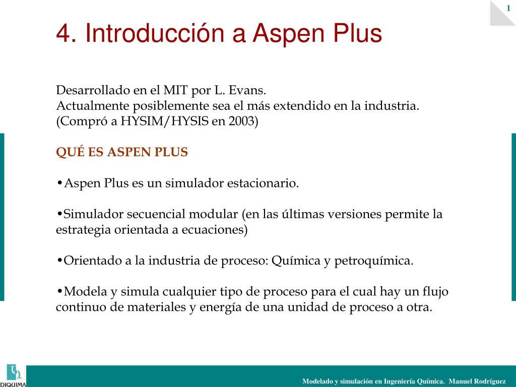 PPT - 4. Introducción a Aspen Plus PowerPoint Presentation, free ...