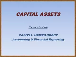 CAPITAL ASSETS