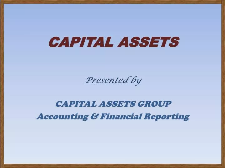 capital assets
