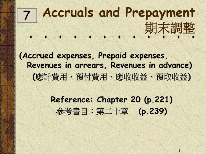 accruals and prepayment