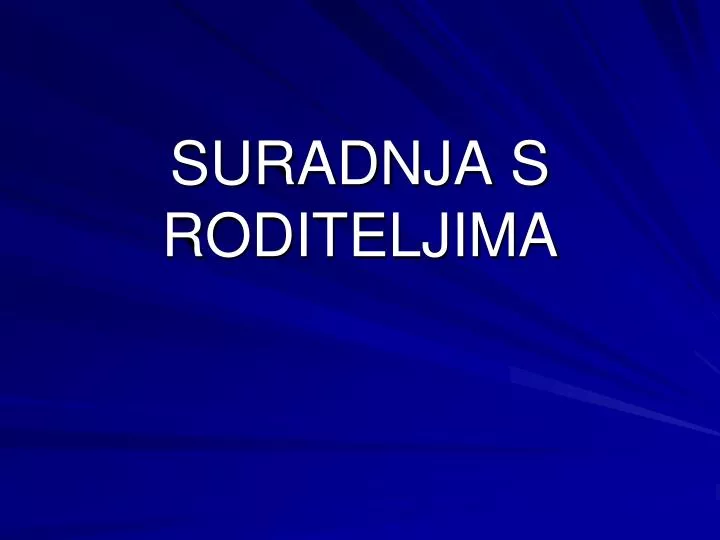 suradnja s roditeljima