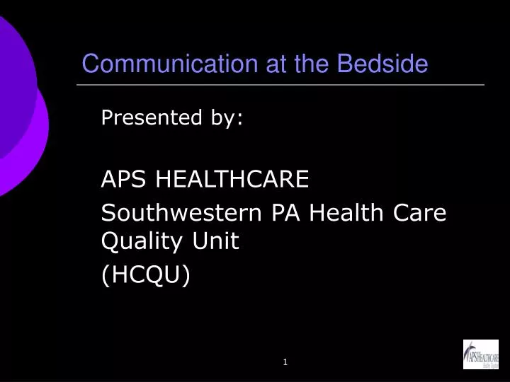 communication at the bedside