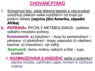 chov n pt k