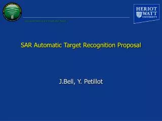 SAR Automatic Target Recognition Proposal