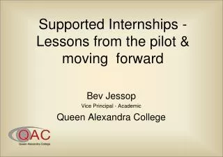 Supported Internships - Lessons from the pilot &amp; moving forward