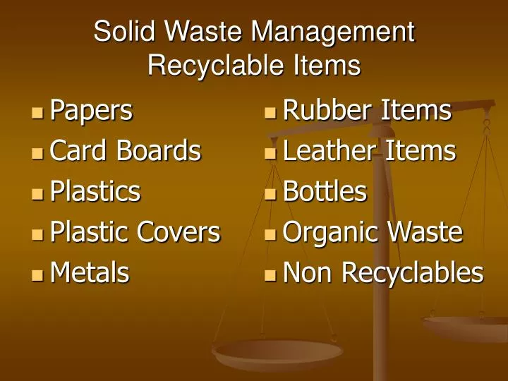 solid waste management recyclable items