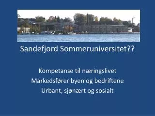 sandefjord sommeruniversitet