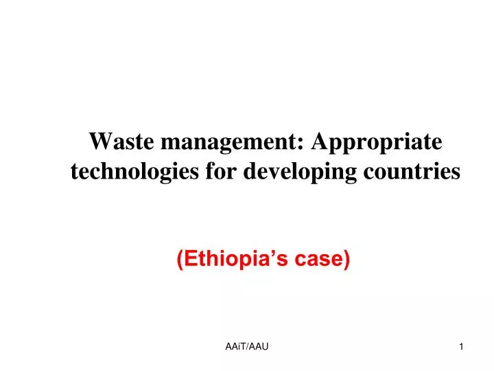 waste management appropriate technologies for developing countries