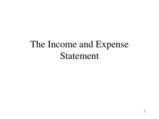 the income and expense statement