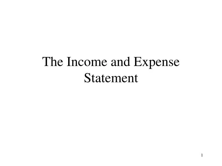 the income and expense statement