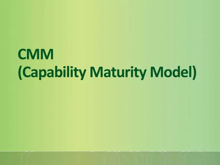 cmm capability maturity model