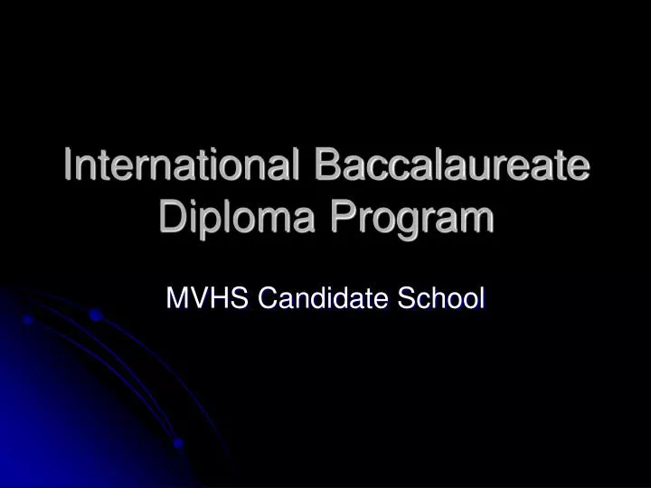 international baccalaureate diploma program