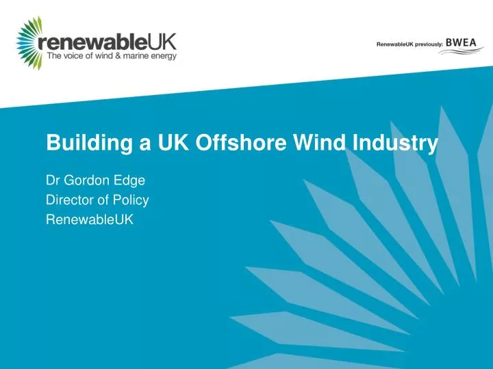 building a uk offshore wind industry