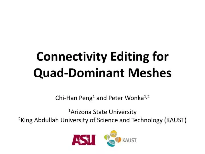 connectivity editing for quad dominant meshes