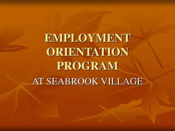 employment orientation program