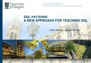 SQL patterns A NEW APPROACH FOR TEACHING SQL