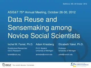 Data Reuse and Sensemaking among Novice Social Scientists