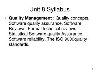 unit 8 syllabus