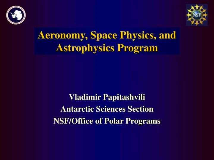aeronomy space physics and astrophysics program