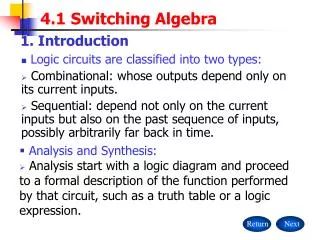 4.1 Switching Algebra