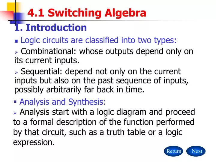 4 1 switching algebra