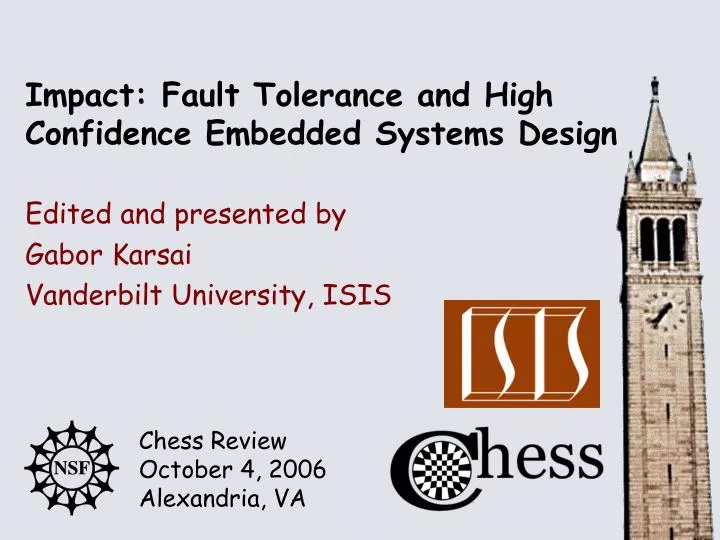 impact fault tolerance and high confidence embedded systems design