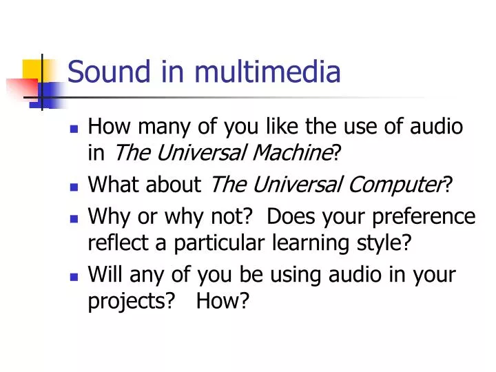 sound in multimedia