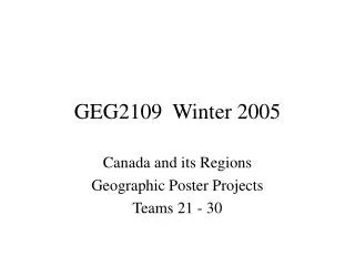 GEG2109 Winter 2005