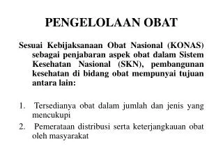 pengelolaan obat
