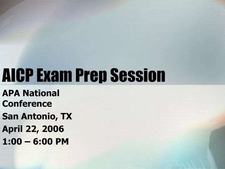 aicp exam prep session