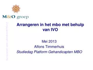 arrangeren in het mbo met behulp van ivo