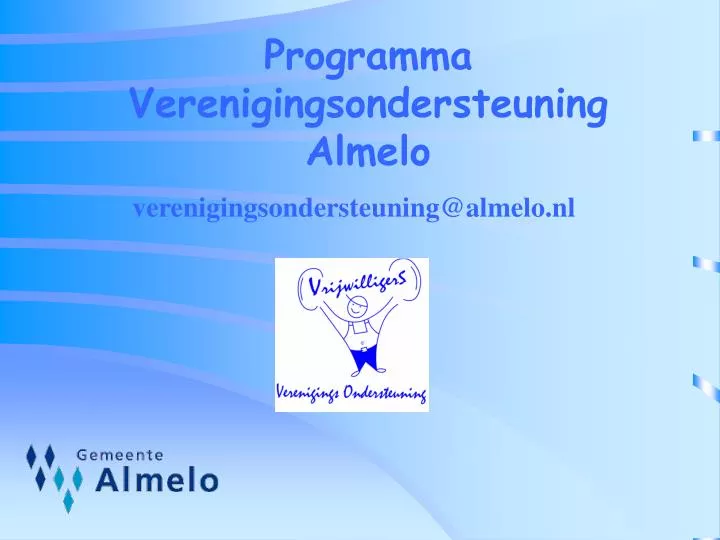 programma verenigingsondersteuning almelo